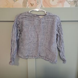 The simple folk organic linen spring striped top blouse 3/4 3t 4t Sustainable